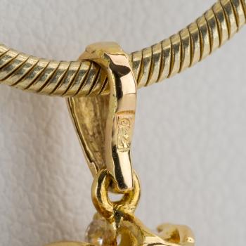 Preview: 0.80 Carat Sapphire and 0.20 Carat Diamond Pendant in 18k Yellow Gold