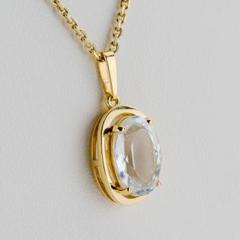 Preview: 4.0ct Blue Topaz Pendant in 14K Yellow Gold