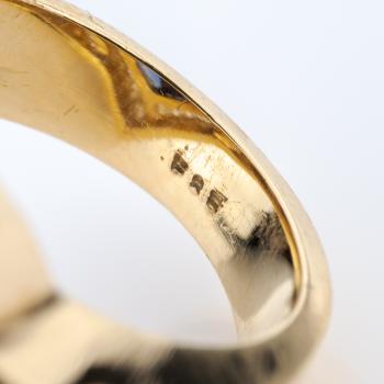 Ladies ring (14k gold) with a 10.50ct tanzanite and 1.20ct diamonds