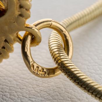 0.60 carat Sapphire and Pearl Pendant in 14K Yellow Gold