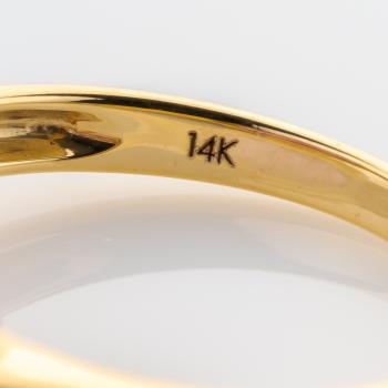 Clusterring mit 1.0ct Rubin und 0.30ct Brillanten in 585er Gelbgold