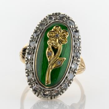 Antiker Ring aus 750er Gold mit 0.50ct Diamanten
