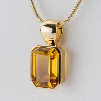 13ct Citrine Pendant in 14K Yellow Gold