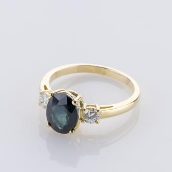 Preview: 2.31ct Sapphire and 0.30ct Diamond Ring in 14K Yellow Gold