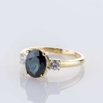 Preview: 2.31ct Sapphire and 0.30ct Diamond Ring in 14K Yellow Gold