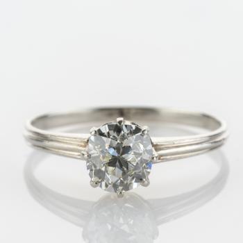 Vintage Ring aus Platin mit 1.0ct Altschliffbrillant