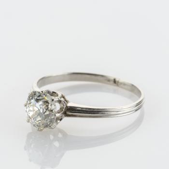 Preview: Vintage Ring aus Platin mit 1.0ct Altschliffbrillant
