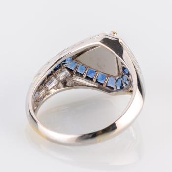 Ring (750er Gold) mit 2.33ct Brillanten und 0.50ct Saphiren