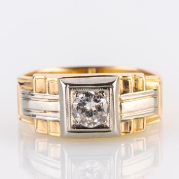 Art deco Ring 585er Gold mit 0.40ct Brillant