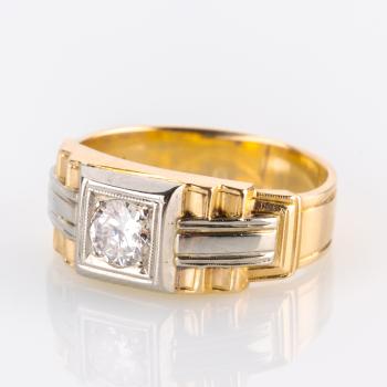 Art deco Ring 585er Gold mit 0.40ct Brillant