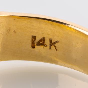 Art deco Ring 585er Gold mit 0.40ct Brillant