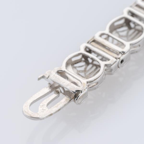 Art Déco Armband aus 585er Weißgold mit Diamant und Camphor-Glas