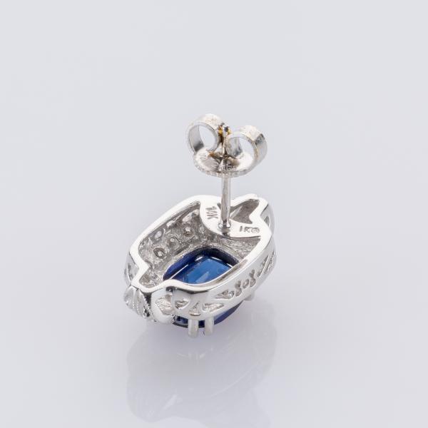 Sapphire and Diamond Earrings in 14K White Gold