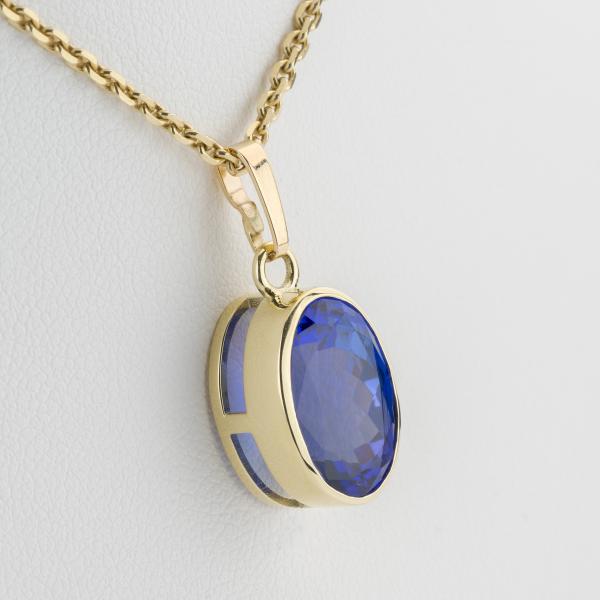 Anhänger aus 585er Gelbgold mit 7,43 ct Tansanit