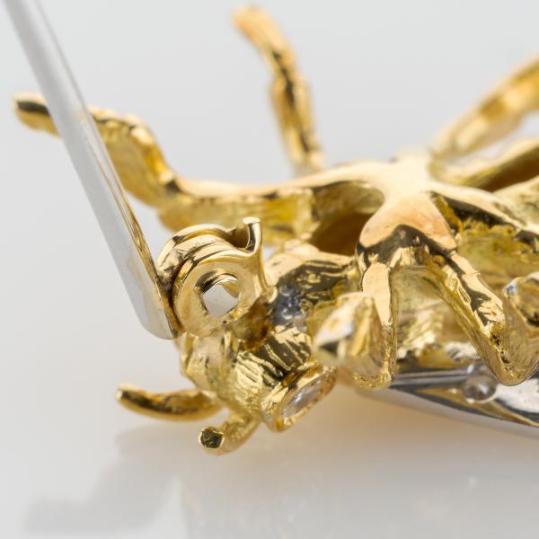 0.30 ct Diamond Bee Brooch in 18K Yellow and White Gold