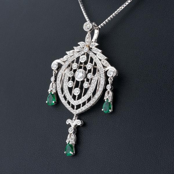 Anhänger 750er Gold mit 1.20ct Smaragden und 1.15ct Brillanten