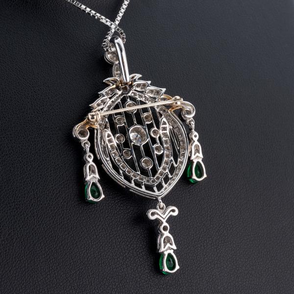 Anhänger 750er Gold mit 1.20ct Smaragden und 1.15ct Brillanten