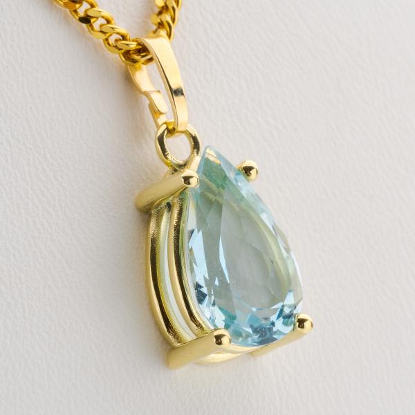 14k gold pendant with an 4.75ct aquamarine