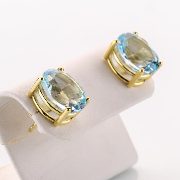 Ohrstecker aus 585er Gold mit 11.46ct Blautopasen