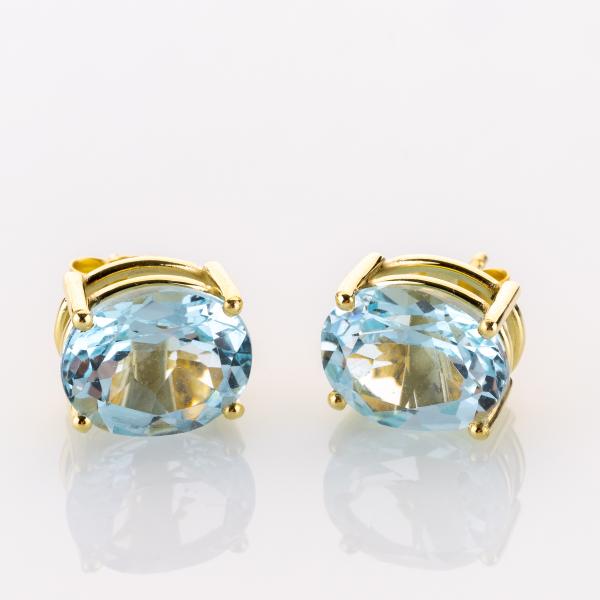 Ohrstecker aus 585er Gold mit 11.46ct Blautopasen