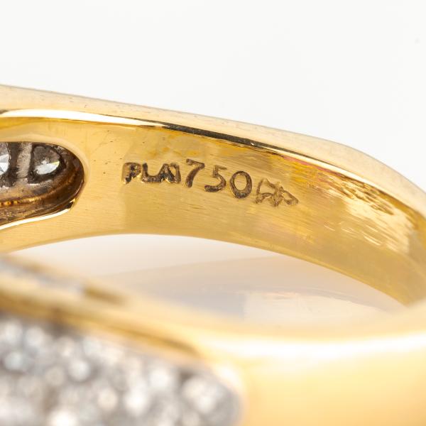 Ausgefallener Damenring 750er Gold mit 7.10ct Turmalin und 0.80ct Brillanten