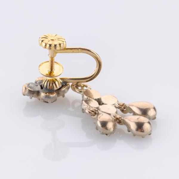 Ohrringe aus 585er Gold und Silber mit 0.40ct Diamantrosen