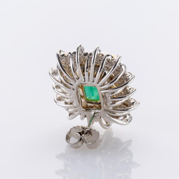 10.36 ct Emerald and Diamond Earrings in 18K White Gold