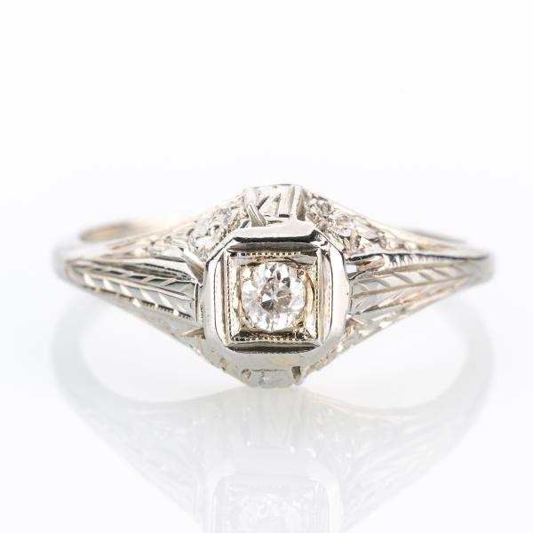 Art Deco Ring (750er Gold) mit Brillant