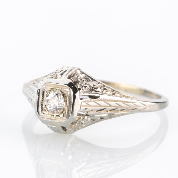 Art Deco Ring (750er Gold) mit Brillant