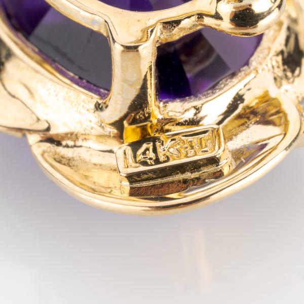 Ohrringe 585er Gold mit 9.45ct Amethyst und 0.48ct Brillanten