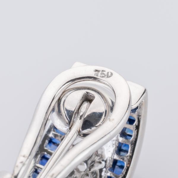 Sapphire and Diamond Earrings in 18K White Gold