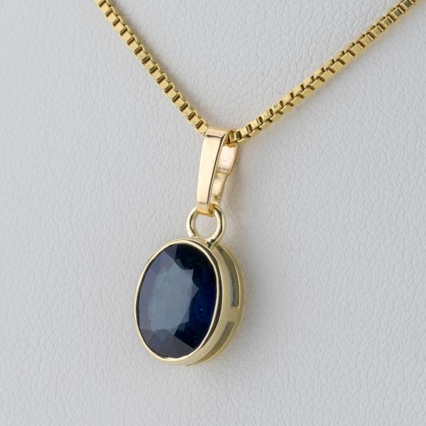 Anhänger aus 585er Gelbgold mit 2,54 ct Saphir