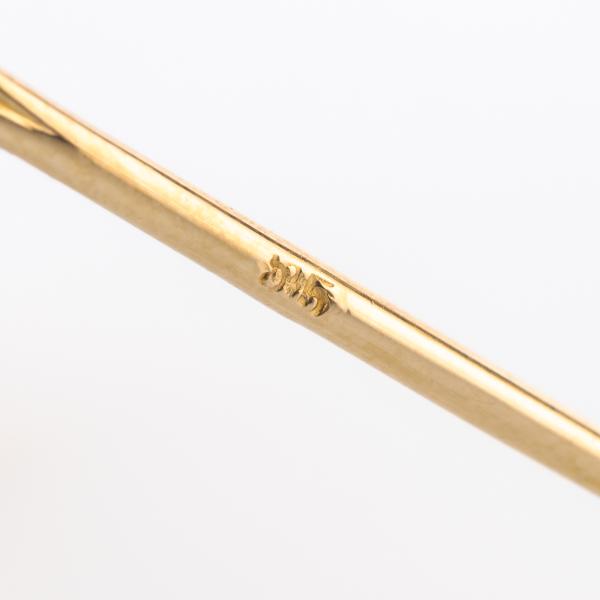 Antike Brosche (585er Gold) mit Rubinen und Altschliffbrillanten