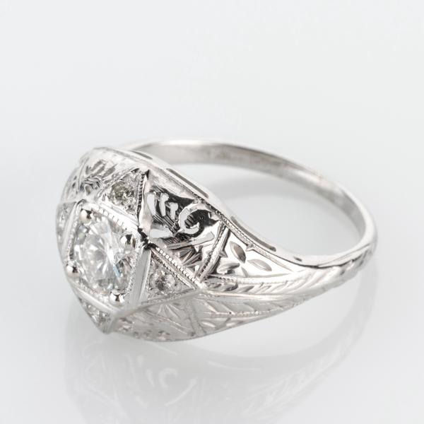 Art Deco Ring 750er Gold mit 0.58ct Brillanten