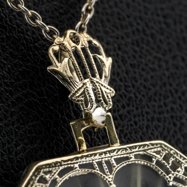 Art Deco Anhänger aus 585er Weißgold mit Brillant