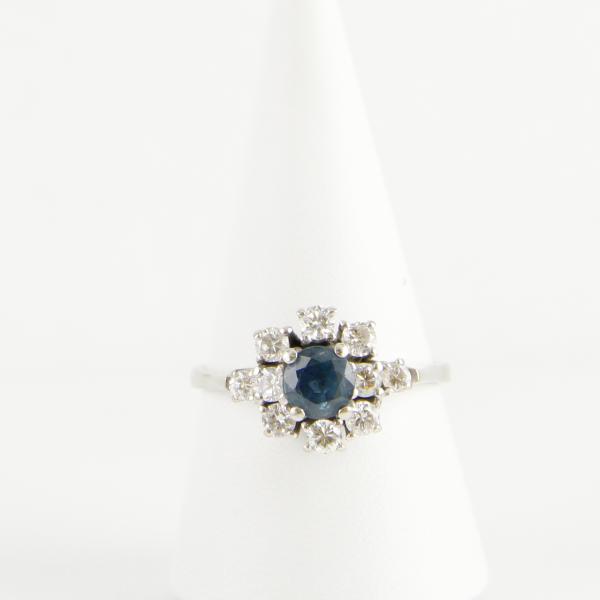 Ladies´ ring 14k gold with 0.50ct sapphire and 0.50ct diamonds