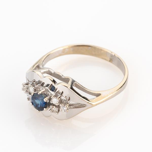 Damenring (585er Gold) mit Saphir und Brillanten