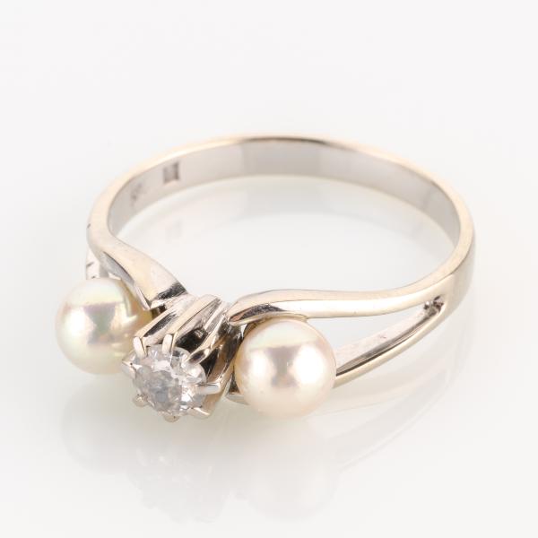 Damenring 585er Gold mit 0.25ct Brillant und Perlen