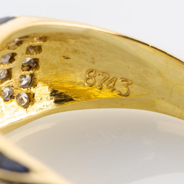 Ladies ring 18k gold with 1.0ct sapphires and 0.50ct diamonds