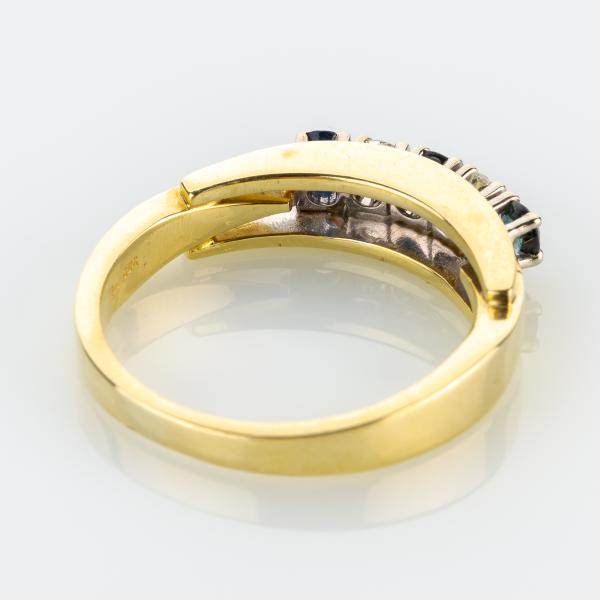 Vintage Ring (585er Gold) mit Saphiren und Brillanten