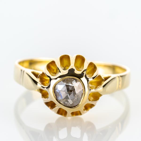 Retro Damenring (585er Gold) mit Diamant