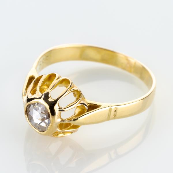Retro Damenring (585er Gold) mit Diamant