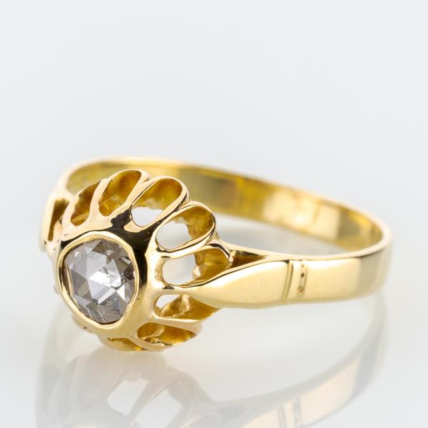 Retro Damenring (585er Gold) mit Diamant