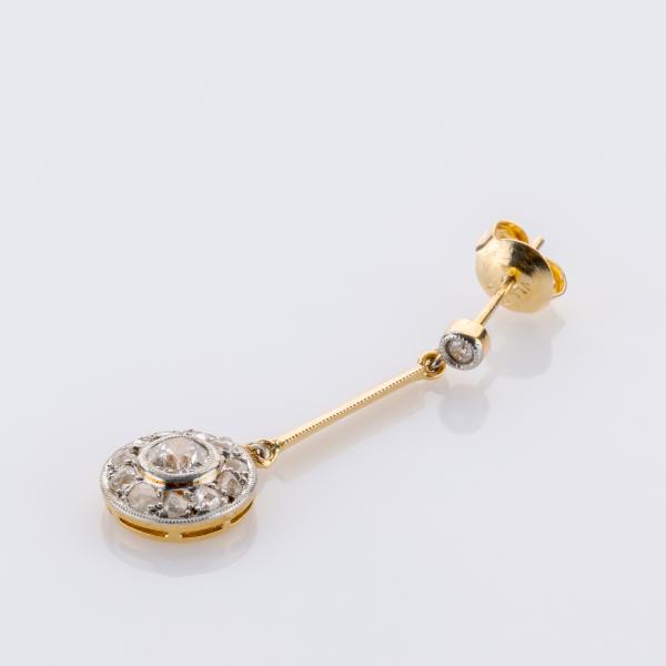 Ohrringe aus 585er Gelbgold mit Brillanten und Diamantrosen