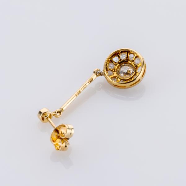 Ohrringe aus 585er Gelbgold mit Brillanten und Diamantrosen