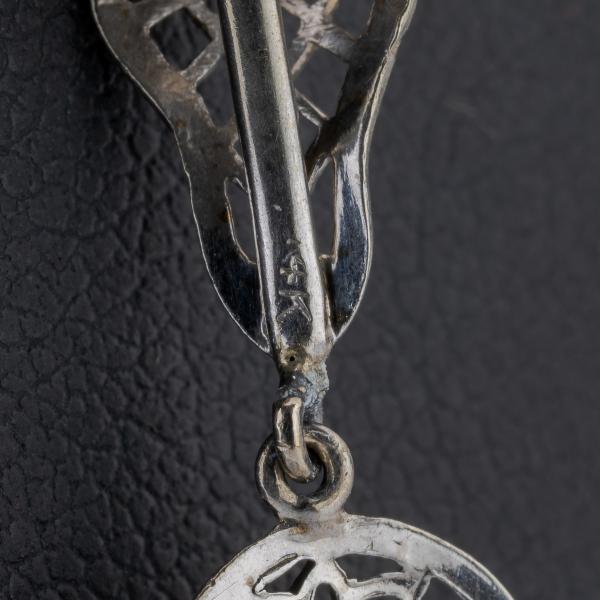 Anhänger aus 585er Weißgold mit Diamant und Camphor Glass