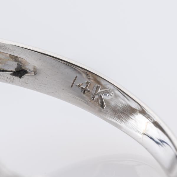 Ring aus 585er Weißgold mit Camphorglas und 0.02ct Brillant