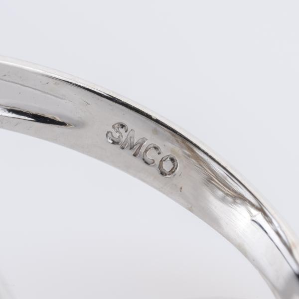 Ring aus 585er Weißgold mit Camphorglas und 0.02ct Brillant