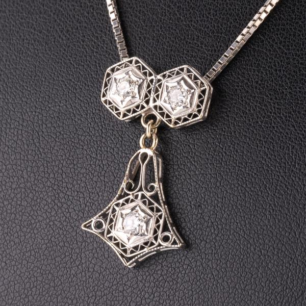 Art Deco Anhänger 585er Gold mit 0.35ct Brillanten