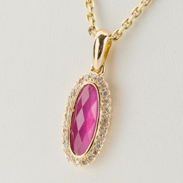 14k gold pendant with a 1.42ct ruby and 0.30ct diamonds